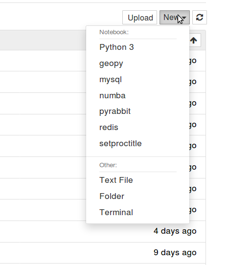 Opening a new notebook with needed kernel