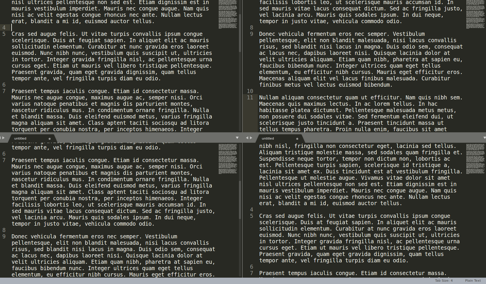 Window split into 4 views, press Alt+Shift+5 for that Window split into 4 views, press Alt+Shift+5 for that