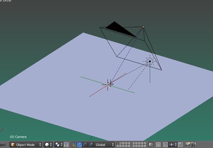 First layer, contains the floor, the camera with the target and the sun First layer, contains the floor, the camera with the target and the sun