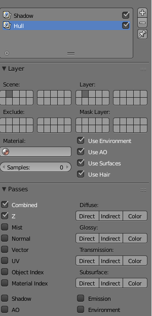 Settings for hull render layer Settings for hull render layer